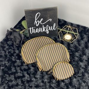 Striped Stackable Cosmetic Bags